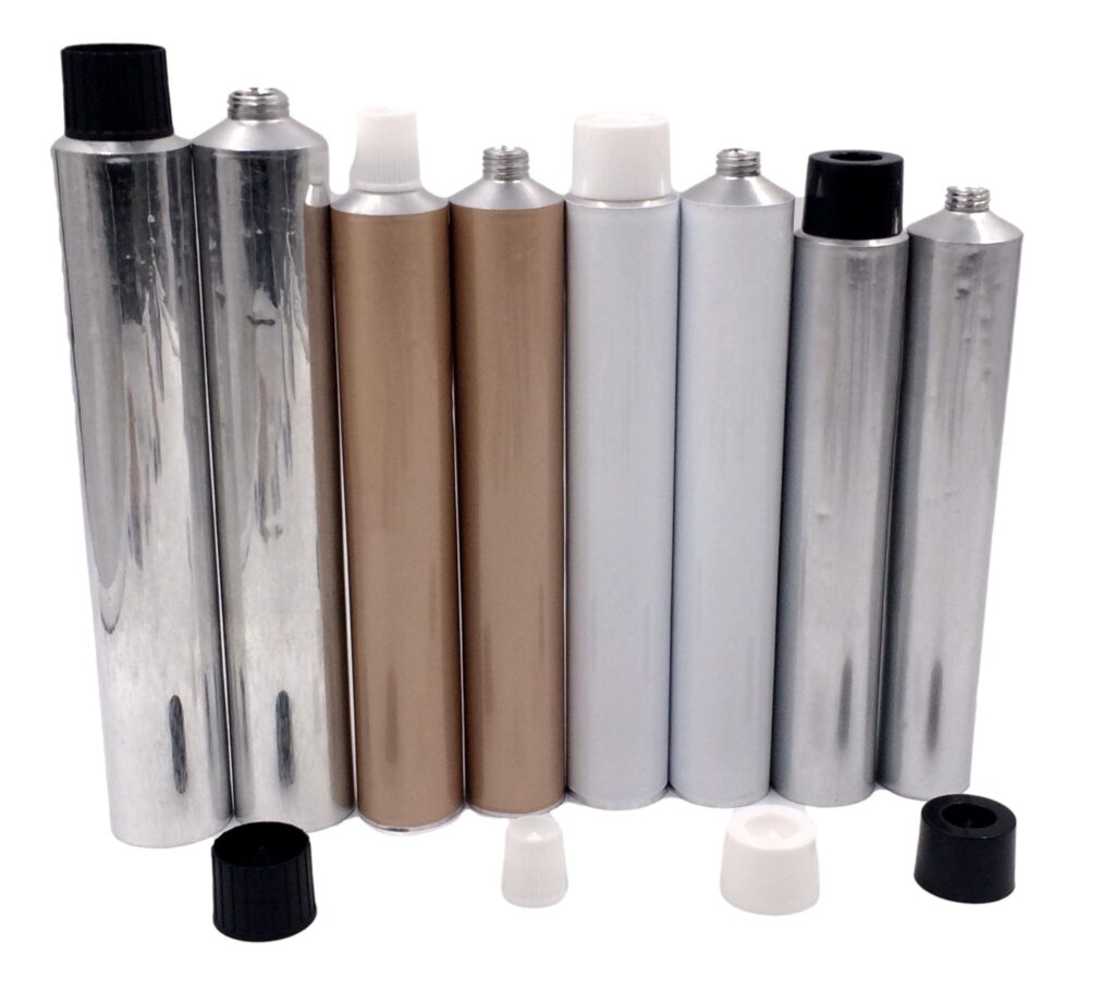 Plain aluminum packaging tube